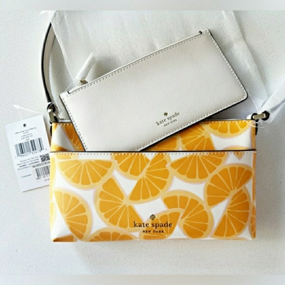NWT! SET! Kate Spade Sadie Citrus Wedge Print Bag and Wristlet Set w/ Crossbody